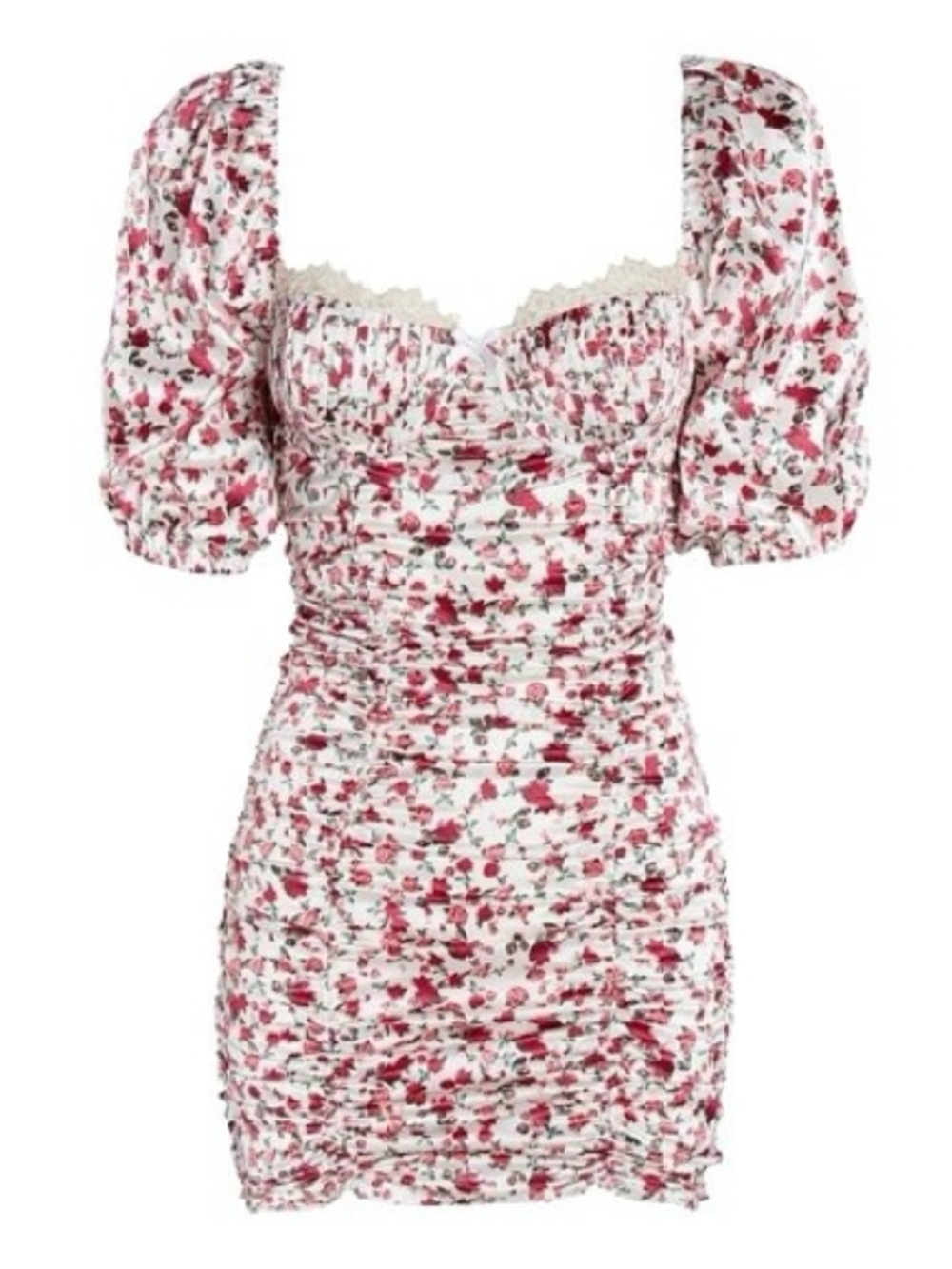 For Love & Lemons Melrose Silky White Floral
Bustier Coquette Minidress XS